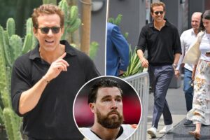 Ryan Reynolds blatantly ignores questions about why Travis Kelce unfollowed him on Instagram