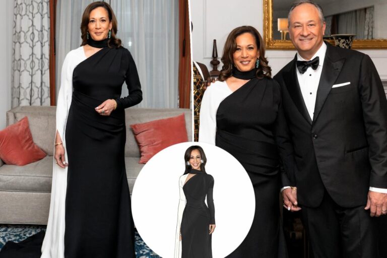 Kamala Harris makes Met Gala debut in elegant black-and-white cape gown